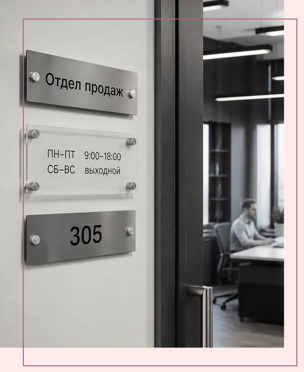 Офисные таблички на дверь в Ростове по цене от 5029 р. | Аванза-Рсв